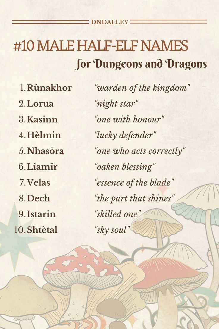 10 Half Elf Male Name Ideas