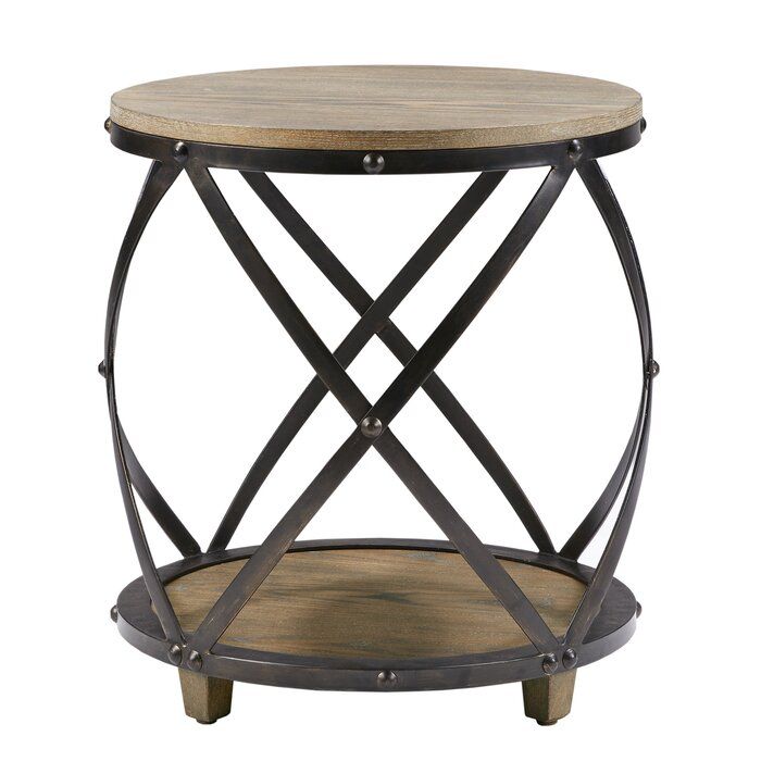 Rubino End Table With Storage In 2020 Metal Accent Table Metal End Tables Wood Accent Table