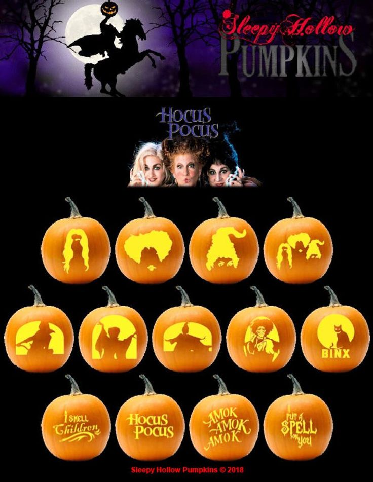 Hocus Pocus Pumpkin Carving Patterns Printable PDF Etsy Scary Hocus Pocus Pumpkin Carving Patterns Printable PDF Etsy Scary
