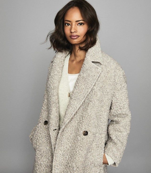 REISS SCARLET WOOL BLEND TEDDY COAT Reiss Scarlet Wool Blend Teddy Coat
