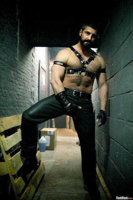 Muscular Leather Daddy Smokes Cigars Brutally Fucks Submissive Boy