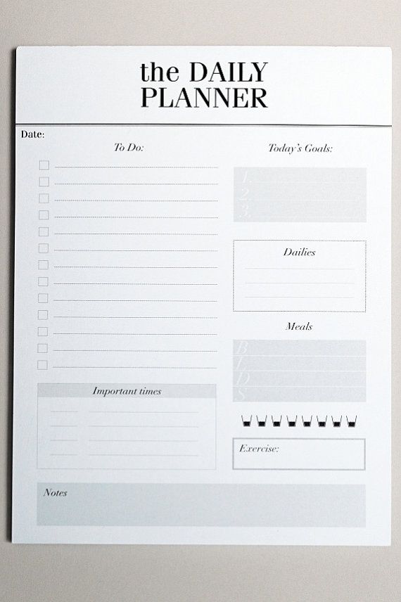 office daily planner template