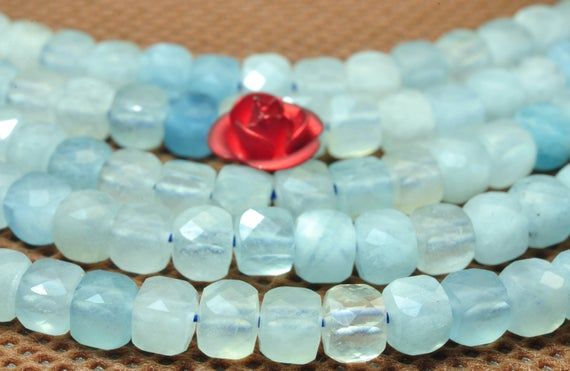 Gem-Inside 4mm Round Blue ite Beads Strand 15 Inches