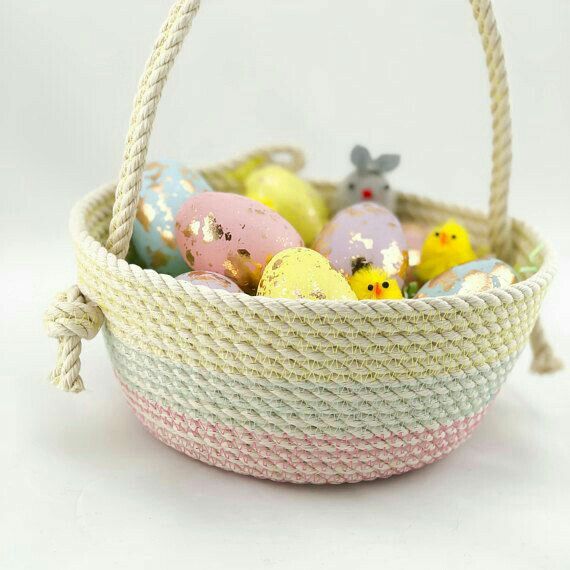 Diy Rope Basket Coloring Pages 3 Pin by Gail Wilkinson on In your Easter Easter baskets, Handmade easter basket, Rope