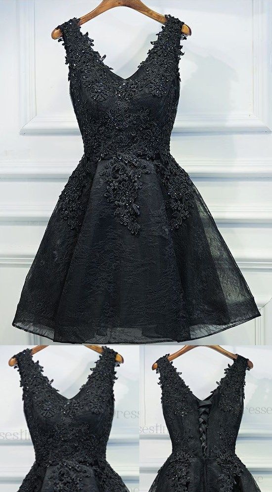 Black Homecoming Dresses Short A Line Princess Lace Up Sleeveless Black Homecoming Dresses Short A Line Princess Lace Up Sleeveless