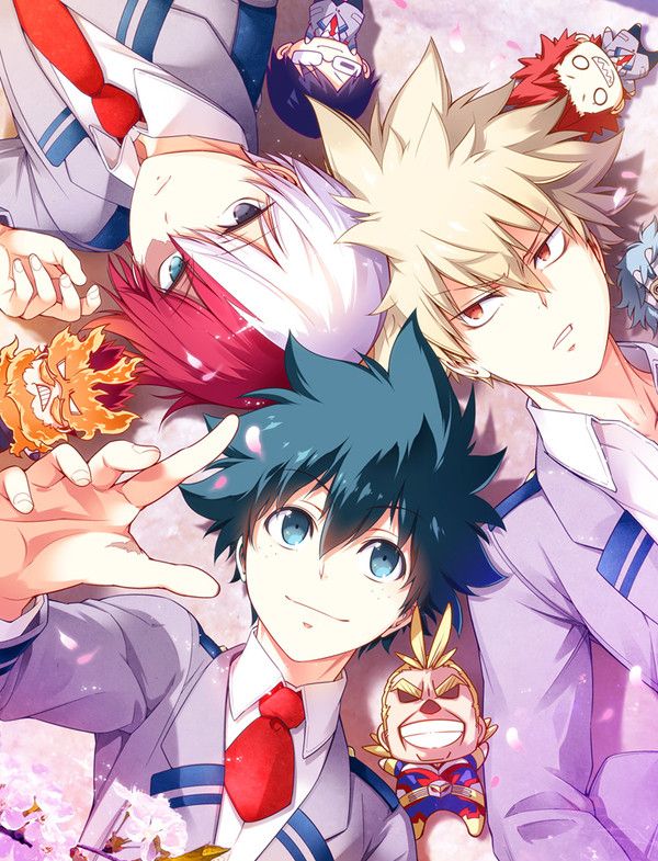 Todoroki, Deku, and Bakugo | Hero wallpaper, Hero, My hero