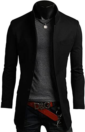 Buy Men's Premium China Collar Long Blazer Jacket Coat Buy Men's Premium China Collar Long Blazer Jacket Coat