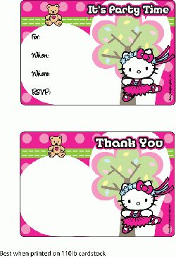 hello kitty invitations printable