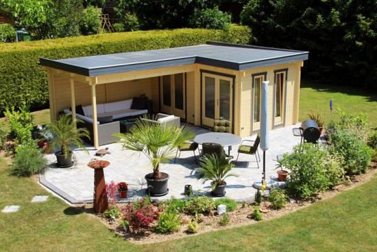 Flachdach Gartenhaus Metz C ist ideal zur Aufbewahrung von