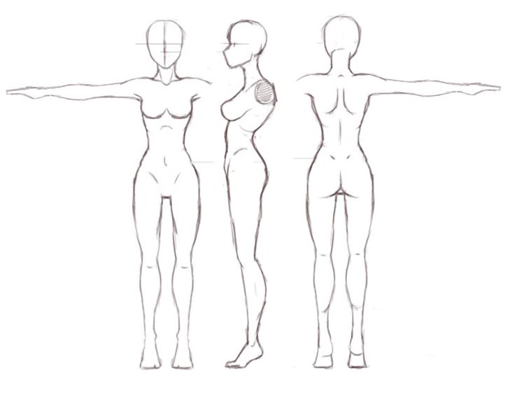 Anime female front view