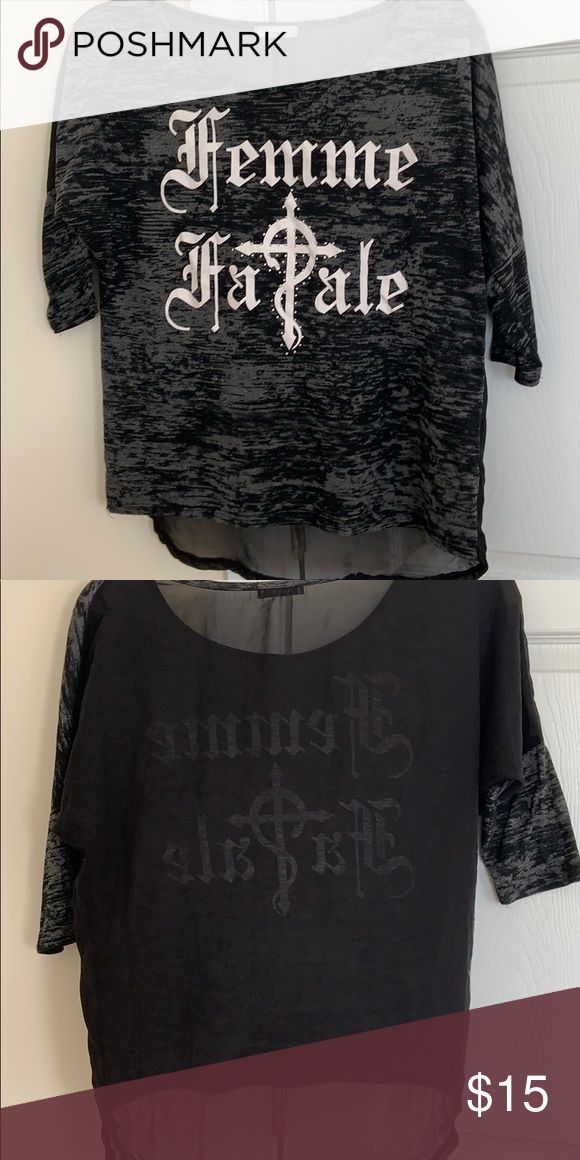 black t shirt white writing