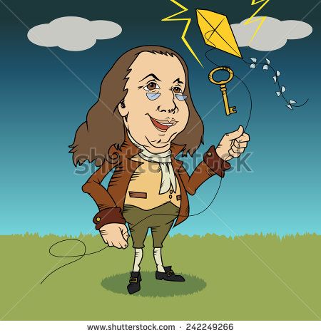 Benjamin Franklin Cartoon Vector Illustration Stock Vector (Royalty