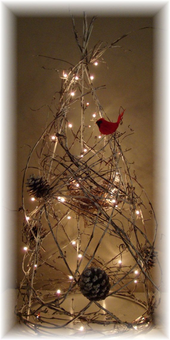 grapevine tree lighted rustic christmas by lighted twig tree