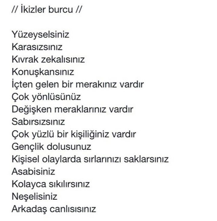 Ozellikleri Gunluk Burc Yorumlari Ikizler Burcu Ikizler Burclar