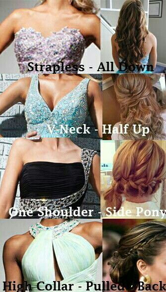 How to wear your hair with a certain dress neckline. | Hair styles