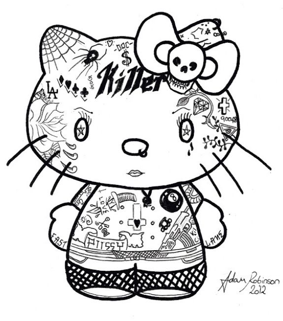 10 Hello Kitty Coloring Pages Gangster: Unleash Your Inner Rebel