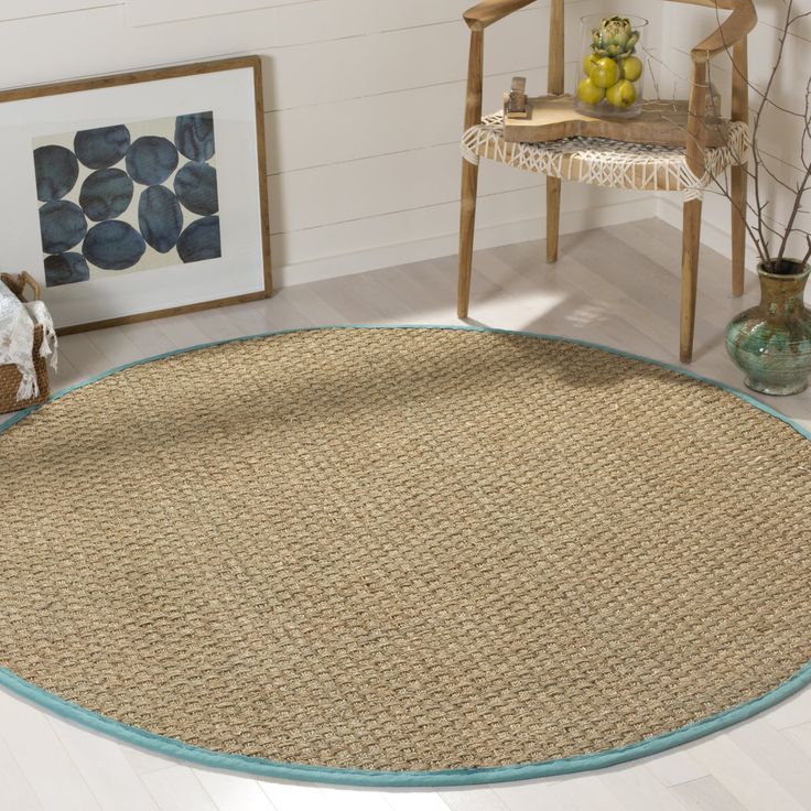 Safavieh Natural Fiber Nf114r Teal Area Rug 5 X 8 Rectangle In 2022 Rugs Round Safavieh Natural Fiber Nf114r, Safavieh Handmade Natural Fiber Charlyne Bordered Round Jute Rug