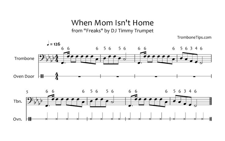 When Mom Isn T Home Sheet Music Fun Trombone Tips: Play Music When Mom Isn't Home!