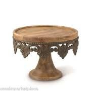 GG Collection Antiquity Wood Metal Inlay Cake Pedestal SHOP GG Collection Antiquity Wood Metal Inlay Cake Pedestal SHOP