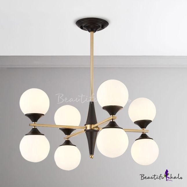 25 Inch Long 6 8 10 12 Light Led Glass Globe Chandelier In Black High Brightness Frosted For Living Room Dining Glass Globe Chandelier, Glass Globe Chandelier Black