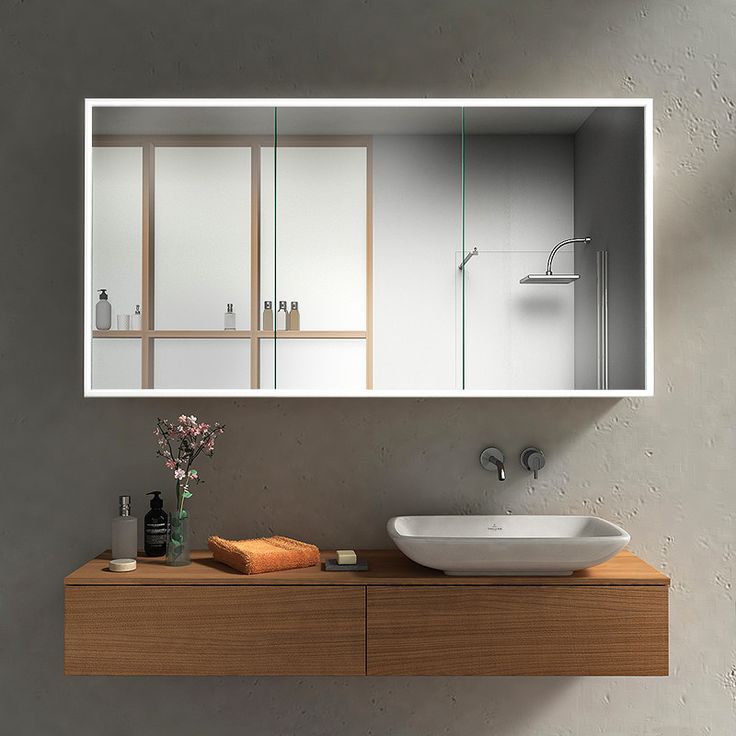 Badezimmer Spiegelschrank Rund Spiegelschrank mit LED-Profilen rundherum kaufen in 2020
