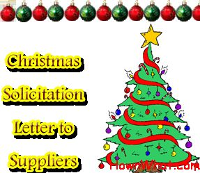 Example of Writing Christmas Solicitation Letter to Suppliers