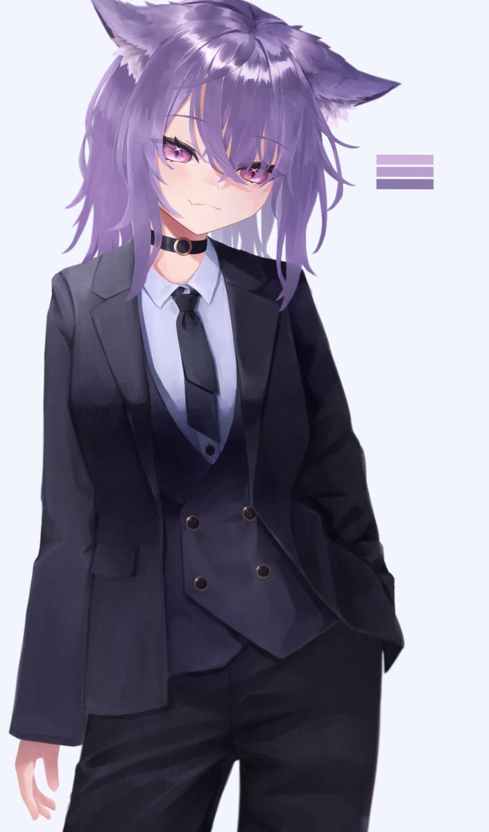 猫又おかゆ スーツおかゆん なのめーとのイラスト Pixiv 猫又おかゆ スーツおかゆん なのめーとのイラスト Pixiv
