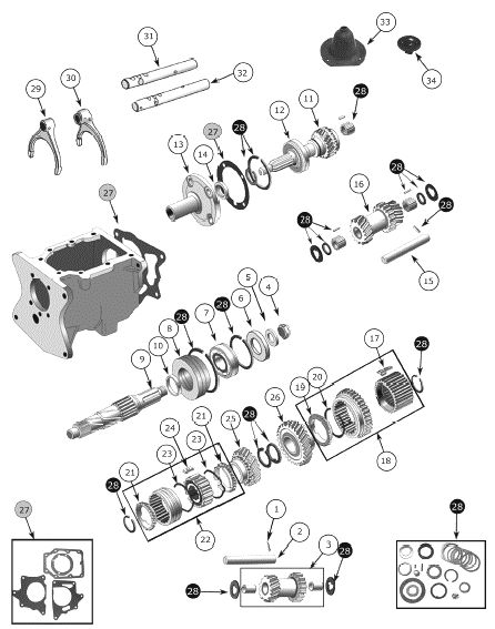 T-150 Transmission Exploded View Diagram The Borg-Warner ... 1983 ford e 150 wiring diagram 