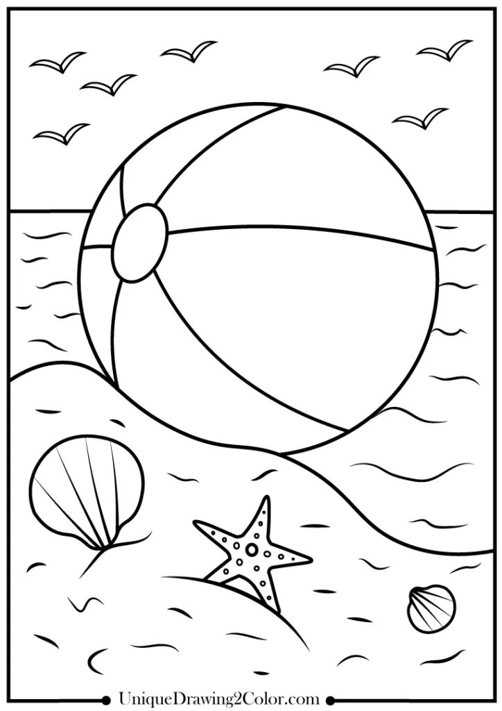 Beach Ball Printable Coloring Page Free Printable Coloring P