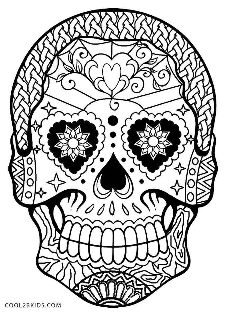 sugar skull colouring page