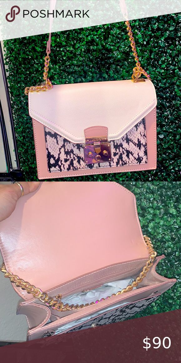 Aldo pink snakeskin purse hotsell