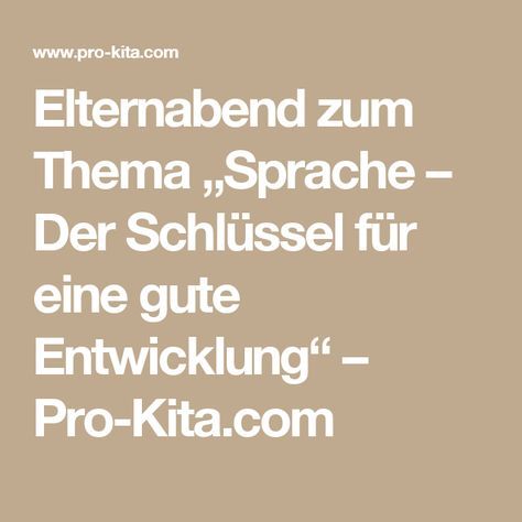 Elternabend kennenlernen kindergarten