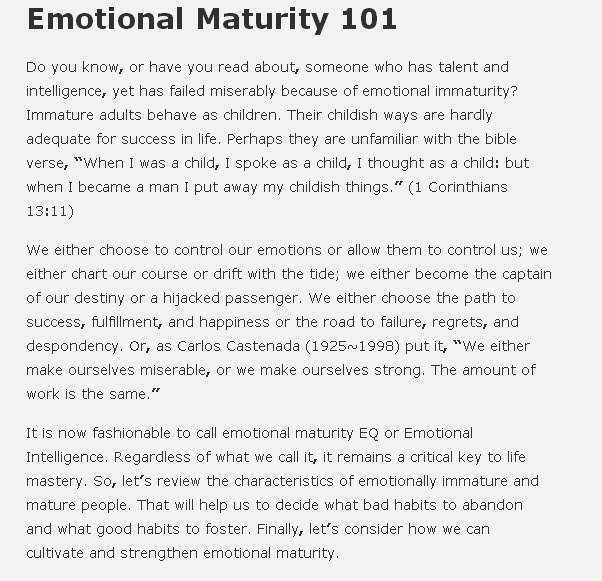 Maturity essay