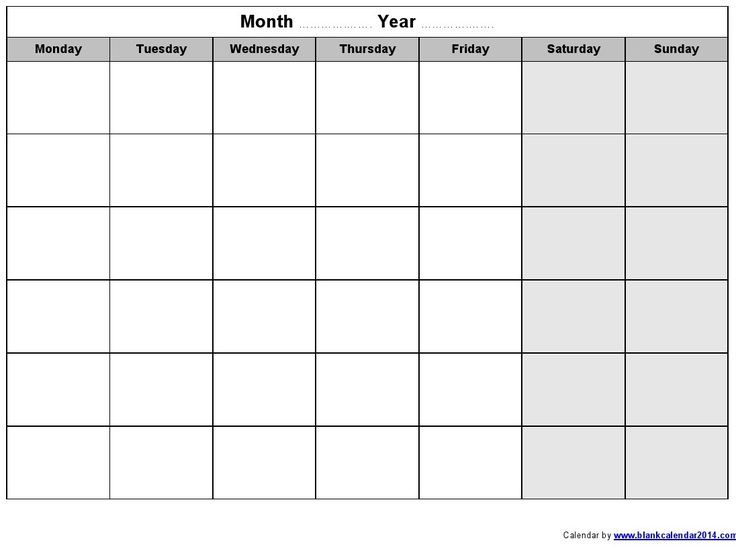 7 best images of printable weekly calendar monday free printable weekly ca blank monthly calendar template weekly calendar template weekly calendar printable