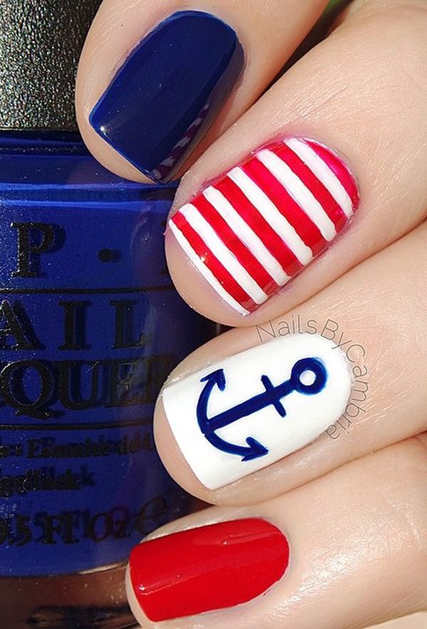 Best 25+ Nautical Nail Designs Ideas On Pinterest Sailor Nails 45 Fourth of July Nail Art Ideas - Best 25+ Nautical Nail Designs Ideas On Pinterest Sailor Nails