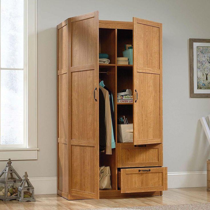 Bedroom Wardrobe Cabinet Storage Closet Organizer In Medium Oak Finish Organization Bedroom Wardrobe Cabinet Storage Closet, Sauder Wardrobe Armoire