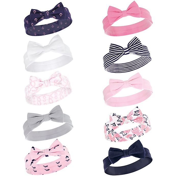 Hudson Baby Girl Headband and Scratch Mittens 6-Piece Set Bows