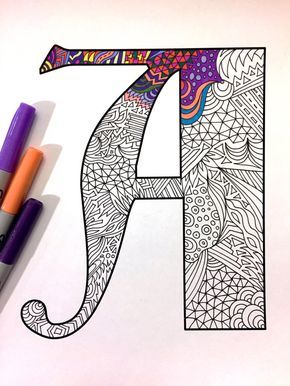 8.5x11 PDF coloring page of the uppercase letter A - inspired by the font Deutsch Gothic Fun for all ages. Relieve stress, or just relax and have fun using your favorite colored pencils, pens, watercolors, paint, pastels, or crayons. Print on card-stock paper or other thick paper (recommended). Original art by Devyn Brewer (DJPenscript). For personal use only. Please do not reproduce or sell this item. HOW TO DOWNLOAD YOUR DIGITAL FILES: https://www.etsy.com/help/art...