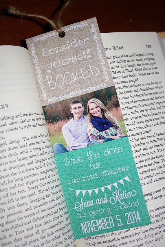 five wonderfully bookish save the date ideas found on etsy
