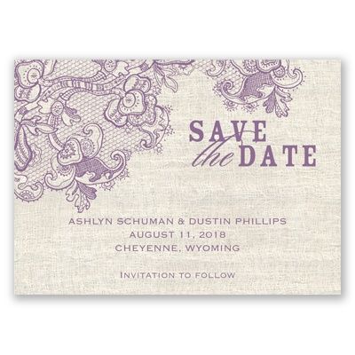 Elegant Rustic Lace Save The Date Elegant Rustic Lace Save The Date