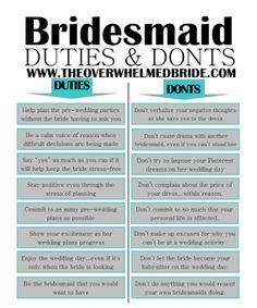 Best 25 Bridesmaid Duties Ideas On Pinterest Bachlorette Party Bridesmaid Duties And Don Ts