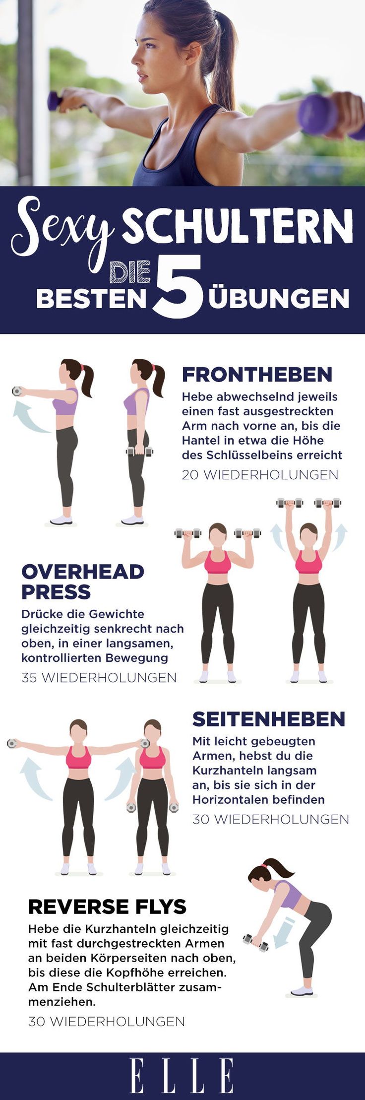 Die besten Übungen für sexy Schultern #schultern #arme #arms #shoulder #should...