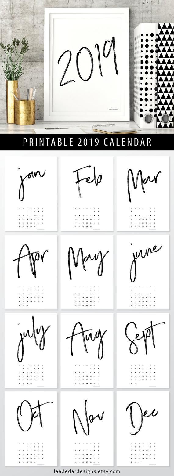 2020 printable calendar a4 instant download 12 month 2020 month calendar printable