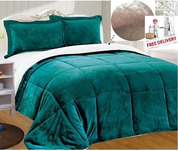 Best 25+ Teal Bedding Sets Ideas On Pinterest Bedroom Fun, Teal 3 Pcs Comforter Plush Sherpa King Set Shams Teal Bed Reversible Soft Warm Gift #ChezmoiCollection - Best 25+ Teal Bedding Sets Ideas On Pinterest Bedroom Fun, Teal