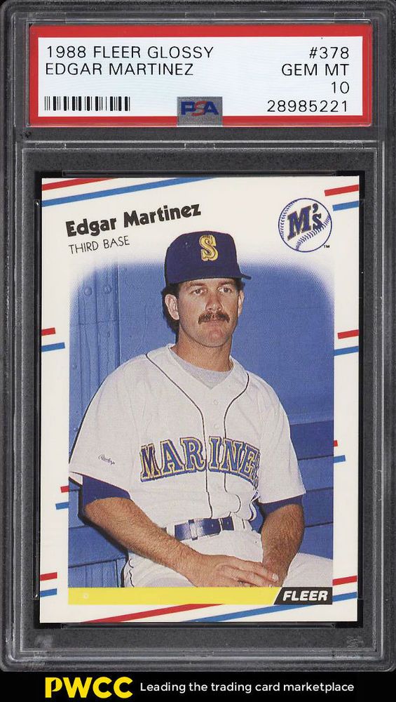 1988 Fleer Glossy Edgar Martinez ROOKIE RC 378 PSA 10 GEM MINT (PWCC