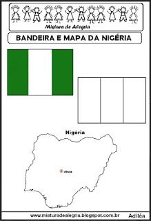 bandeira e mapa da nigéria atividades pinterest