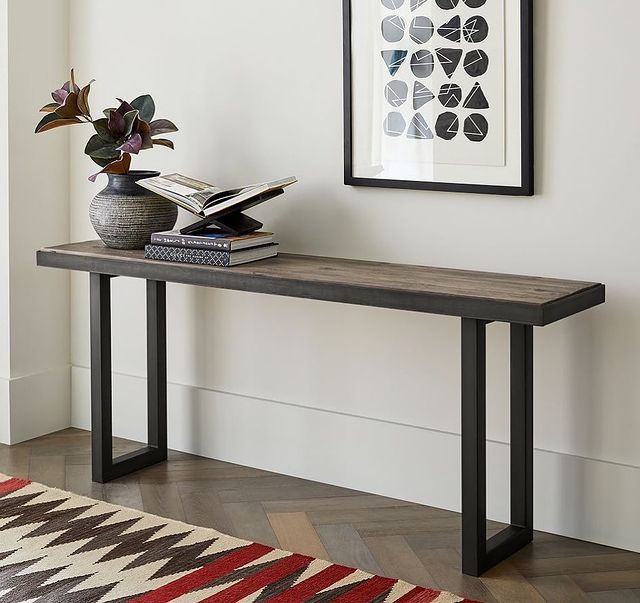 Living Room Book Nook Fireplace Instagram In 2022 Reclaimed Wood Console Table Reclaimed Wood Console Table, Silver Console Table With Fireplace