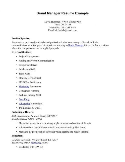 Brand Manager Job Description siframx