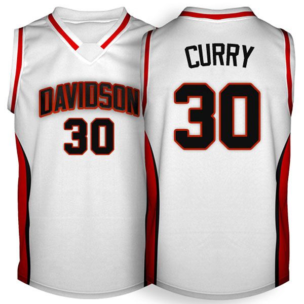 Davidson Wildcats #30 Stephen Curry White Jersey
