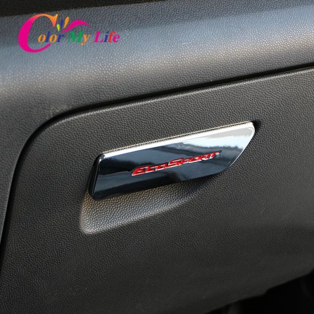 Car Glove Box Handle Cover for Ecosport ABS Chrome Car 5M Car Interior Decorative Thread Stickers Decals Chrome
